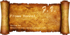 Fromm Vencel névjegykártya